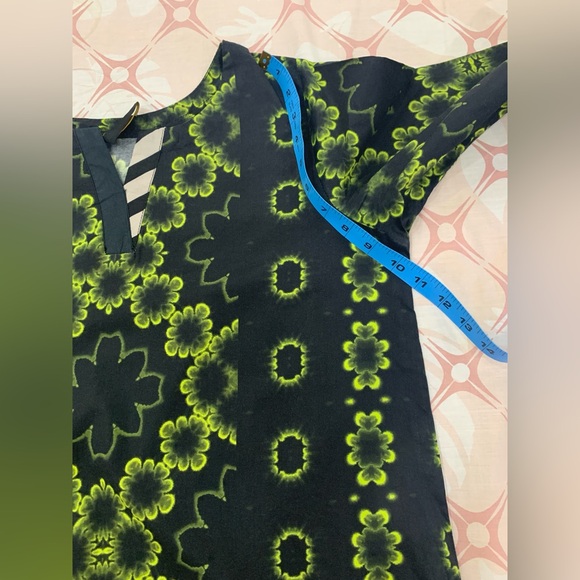 CHARIZMA Black and Green Patterned Dress - Picture 12 of 13